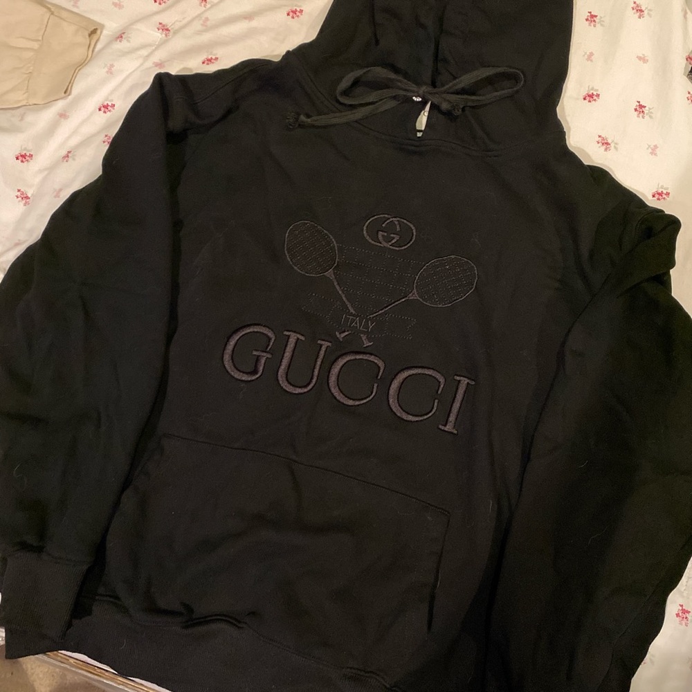 Gucci black tennis hoodie